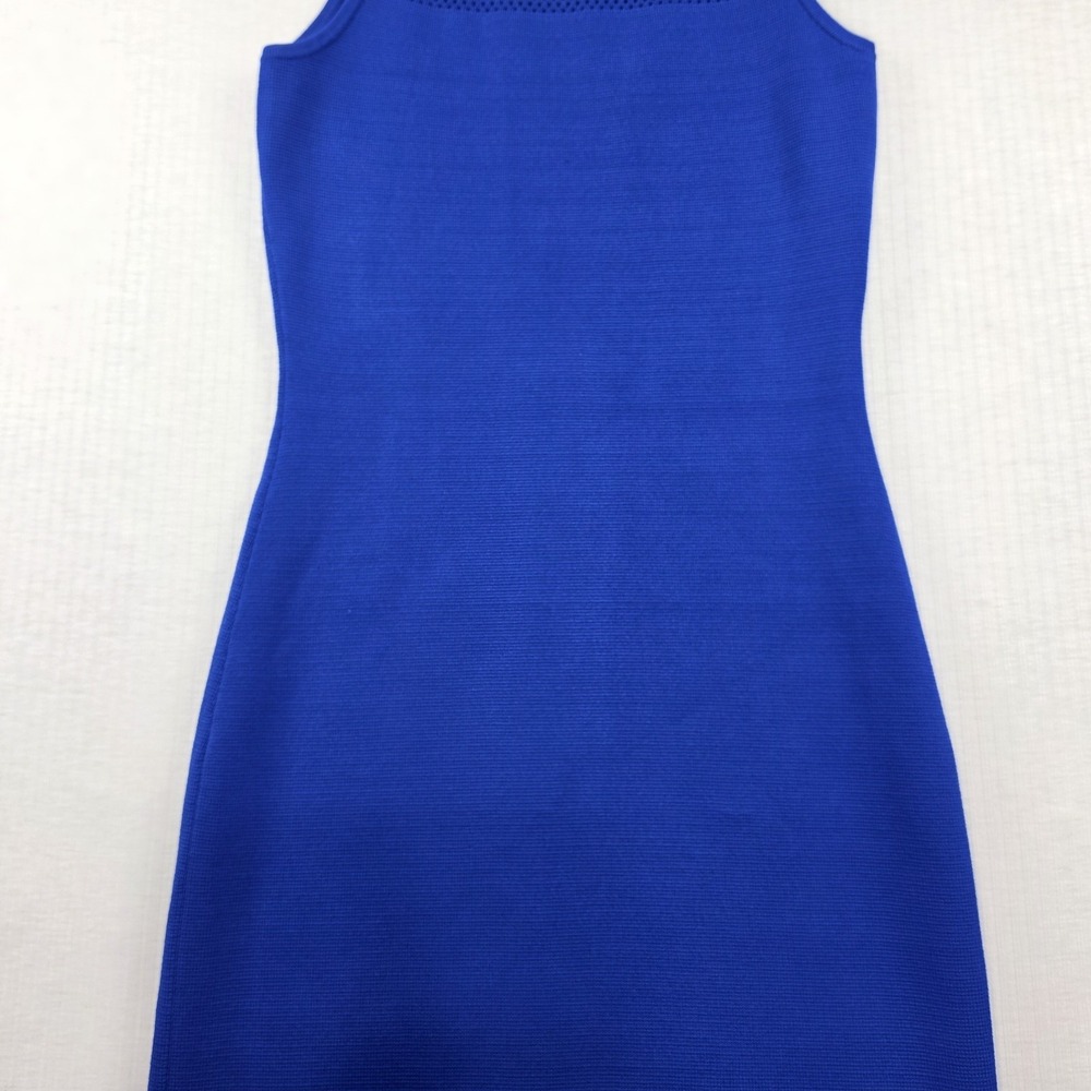 Michael Kors Royal Blue Sleeveless Bodycon Dress Size S Preppy Modern Date Night - Picture 3 of 13